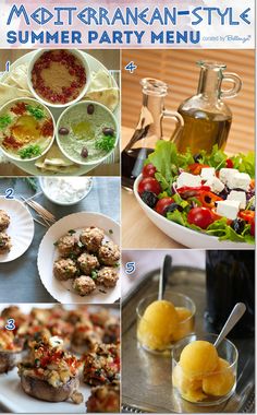 a collage of pictures with different foods and drinks in them, including salads