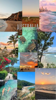 the collage shows different scenes from australia