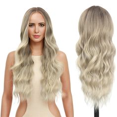 PRICES MAY VARY. Long wavy wig is made of 100% heat resistant high quality synthetic fiber hair,no luster,more realistic; 30 inches long hair 160% density with hand tied HD front lace,invisible Lace color,for a natural hairline and scalp part,easy blend in all skin; Adjustable breathable wig cap fits head sizes from 21 to 23 inches,fit all heads,two elastic adjusting straps can be adjusted according to different head circumferences,the other three clips make the wig more firm,easy to install,eas Ombre Ash Blonde, Long Wavy Wig, Invisible Lace, Birthday Travel, Hair Wigs For Women, Wavy Wig, Cap Fits, Lace Body, Wigs For Women