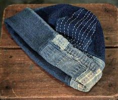 Artisanats Denim, Pola Topi, Hantverk Diy, Boro Stitching, Sewing Hats, Patchwork Clothes, 일본 패션, Blue Jeans Crafts, Denim Art