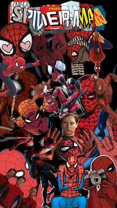 spiderman movie poster with many different characters