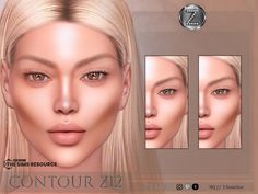 an image of a woman's face with the words contour z10 on it