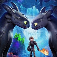 the movie poster for how to train your dragon is shown in front of two young boys