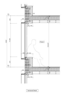 an architectural drawing of the corner section of a building