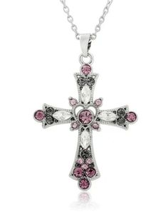 Grunge Rhinestone Cross Pendant Necklace - AnotherChill Clothes Accessories Ideas, Sound Of Metal, Soft Era, Styl Grunge, Latin Ballroom Dresses, Women Choker Necklace, Y2k Necklace, Edgy Jewelry, Earring Inspo