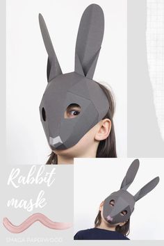 Low Poly Bunny Mask. 3d Papercraft Mask PDF and SVG. Peter | Etsy Poland Bunny Mask For Kids, Peter Rabbit Costume, Papercraft Mask, Diy Halloween Masks, Paper Face Mask, Mask Craft, Rabbit Mask, Cardboard Mask, Paper Masks