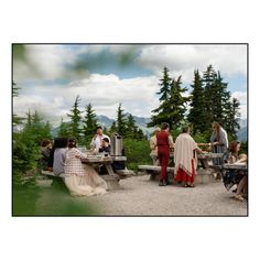 small wedding casual reception Picnic Reception, Brunch Picnic, Morning Mountain, Wedding Casual, Down To Earth, Mountain Top