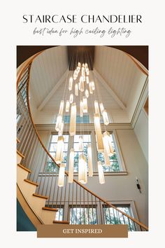 lone linear chandelier for stairwell High Ceiling Foyer, Chalet House, High Ceiling Lighting, Stairway Lighting, Modern Lighting Chandeliers, Foyer Chandelier, Staircase Lighting, Entryway Lighting, Large Pendant Lighting