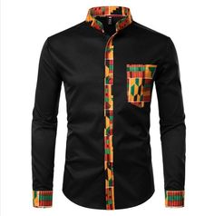 African Men Shirt| Black Top Kente | Dashiki Men's Shirt| African Men's Clothing| African Casual Wear| African Party Shirt| 2lovers Fashion by 2LoversFashion on Etsy African Dashiki Shirt, Dashiki For Men, Dashiki Shirt, Mandarin Collar Shirt, African Shirts For Men, Printed Shirts Men, African Shirts, African Men, Men Shirt Style