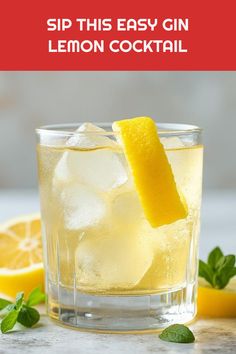 A vibrant Gin Lemon Cocktail served in a stylish glass. This refreshing drink highlights bright flavors and is perfect for warm days or casual parties. Capture the essence of summer sipping with this easy gin recipe.