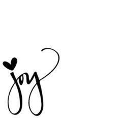 the word joy written in cursive writing with a heart on top of it