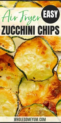 air fryer zucchini chips with text overlay