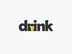 the word drink is written in black and yellow