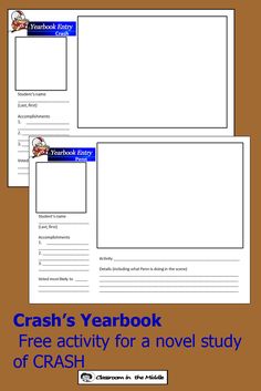 the crash's yearbook is shown in three different styles