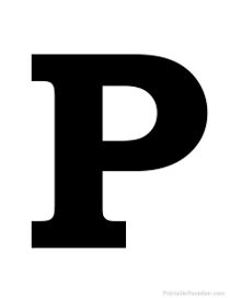 the letter p is shown in black and white