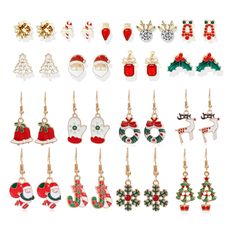 PRICES MAY VARY. Holiday Earring Set: You will get 17 pairs of Christmas earrings, enough quantity to share with your family and friends,The holiday jewelry earrings are designed with many colorful Christmas elements, there are snowflake earrings, snowman earrings, elk earrings, bells earring, snow earrings, Xmas trees earrings, Santa Claus earrings, etc. all Xmas drop earrings are very comfortable to wear, Easy to match with different outfits. Reliable Material:The Xmas earrings are made of qua Christmas Clip On Earrings, Snow Earrings, Xmas Earrings, Snowflake Snowman, Christmas Tree Snowflake, Snowman Earrings, Holiday Snowflakes, Christmas Elements, Xmas Trees