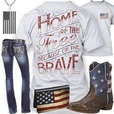 Country Girl Outfits, Country Style Outfits, Cute Country Outfits, Country Girls Outfits, Country Wear, Country Girl Style, Boating Outfit, Country Fashion, Home Of The Brave