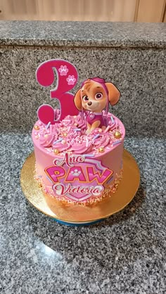 paw patrol niña Sky Birthday Party Paw Patrol Cake, Skye Birthday Cake, Pastel Paw Patrol