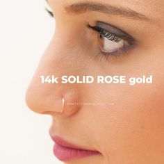 14k SOLID GOLD Rose Nose Ring Yellow or rose Gold Nose Piercing Cartilage Tragus Helix Dainty Endles Nose Ring Rose Gold, Rose Gold Nose Ring Hoop, Yellow Gold Pierced Round Nose Ring, Ring Nose Piercing Rose Gold, Piercings Ear Conch, Nose Ring Sizes, Nickel-free Gold Metal Nose Rings, Rose Gold Nose Ring, Gold Nose Hoop