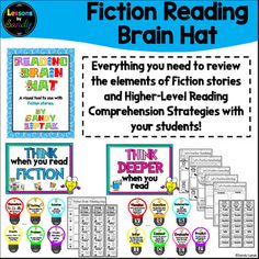 the fiction reading brain hat for students to read and do with their own text,