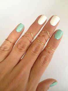 Etsy Nails, Nails Ombre, Pointy Nails, Simple Band, Summer Nails Colors, Midi Rings, Manicure Y Pedicure, Dream Nails