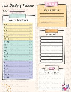 the printable time blocking planner