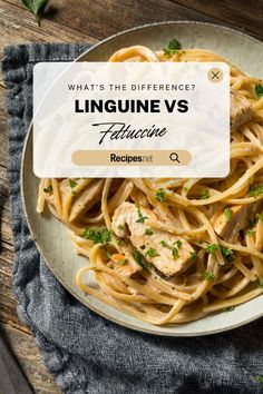 linguinne's fettuccine on a plate with the title whats the difference?