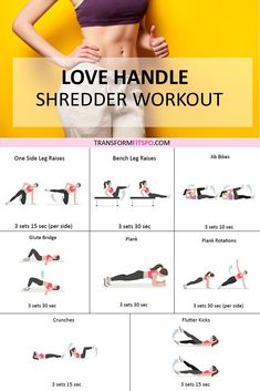 a woman doing the love handle shredder workout