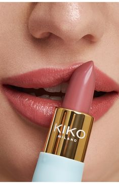 What it is: A limited-edition lipstick made for the brand's gorgeous Bridgerton collection inspired by the popular TV series. What it does: Adorn your lips in riches with this collection of six fairy-tale lipstick shades in a satin dream finish. With a moisturizing, nonsticky formula enriched with shea butter and a comfortable lightweight texture, these timeless colors will sweep you right off your feet. How to use: Apply the lipstick directly to lips, starting in the center and working outward Chanel Rouge Allure Laque Swatches, Kiko Milano Lipstick, Pretty Lipstick Colors, Korean Lipstick, Soft Pink Lipstick, Makeup Mistakes, Popular Tv Series, Satin Lipstick, Kiko Milano