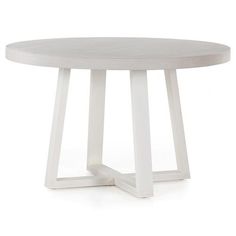 a white round table on a white background