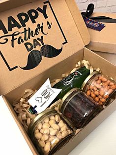 the father's day gift box is packed with nuts