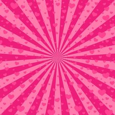 an abstract pink background with hearts in the center and rays coming out from behind it royalty illustration