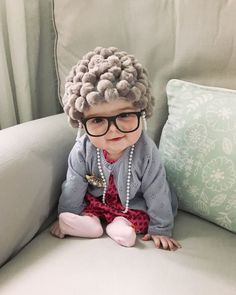 Baby Grandma Costume, First Halloween Costume Girl, Granny Costume, Grandma Costume, Baby Grandma, Baby Costume, Bumbo, Kids Dress Up