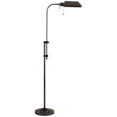 a black floor lamp on a white background