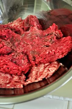 raw ground beef in a bowl ready to be cooked