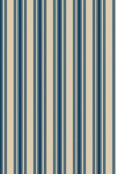 a blue and beige striped wallpaper with vertical lines in the center, as well as horizontal stripes