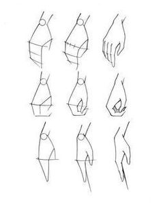 a drawing of different shapes and sizes of hands