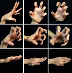 multiple images of hands with different gestures