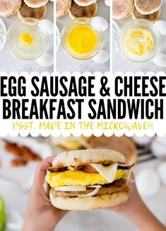 egg, sausage and cheese breakfast sandwich is the best made in the microwave with only 3 ingredients