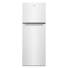 a white refrigerator freezer sitting on top of a counter