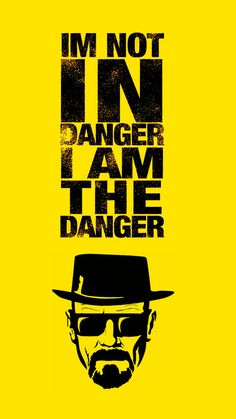 a poster with the words i'm not in danger, i am the danger