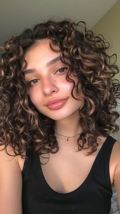 Curly Hair Cuts For Oval Face Shape, Round Cut Curly Hair, 3a Haircuts, Round Curly Haircut, Cosmetology Goals, Curly Haircuts For Round Faces, Middle Part Curly Hair, Styles For Medium Hair, Hair Styles For Medium Hair