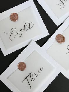 four different types of cards with the words sight and three pennys on each card