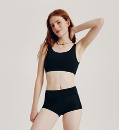 Our most-requested swim style ever! Perfect for teens who want fuller coverage in the front and back—while being fully protected on their period. Wear it alone on light days, or with a tampon or menstrual cup on heavy days. Layer 1: A silky-smooth top layer that sits comfortably against the skin. Layer 2: A highly-absorbent middle layer designed with our leakproof technology to absorb about the same as 2-3 super tampons worth of period blood. Layer 3: A waterproof outer layer prevents swelling. Swimwear For Teens, Period Swimwear, Menstrual Cup, Swim Short, 50 Plus, Swim Fashion, Swim Bottoms, Wide Waistband, Dance Outfits