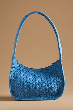 Neoprene; cotton lining One inner zip pocket Zipper closure Imported | Woven Neoprene Shoulder Bag by Anthropologie in Blue, Women's, Cotton Anthropologie Bags, Blue Bags, Zip Pockets, Anthropologie, Top Brands, Shoulder Bag, Zipper, Luxury Fashion, Blue