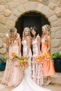 Bright Colors + Ocean-Inspired Details for This Funky Ranch Wedding in Santa Barbara Berta Wedding, Orange Bridesmaid, Orange Bridesmaid Dresses, Behind The Camera, Orange Wedding