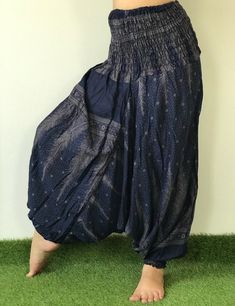 "Bohemian pant Styles Smock Waist Low Crotch Bohemian Harem cotton pants in Traditional Prints Thai hilltribe with drop crotch style make you feel very comfy. Elastic waist is available to fit you all, so that you can wear it easily and feel comfortable. Wear it often as you want. Shipping & Handling * Parcels will be ship via DHL Express Fabric: Light Thai cotton Each print is unique so yours may differ in detail, color, and pattern from that pictured but will be similar. From our experienc Low Crotch Pants, Yoga Harem Pants, Samurai Pants, Handmade Pants, Traditional Prints, Bohemian Pants, Fabric Light, Trouser Style, Cotton Pants