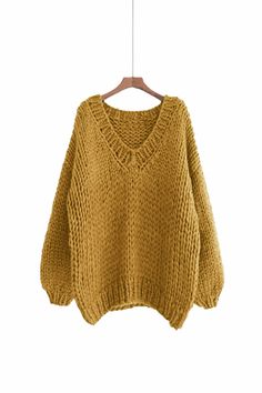 "This sweater is new version for the best seller item that made of chunky cotton yarn. Super soft and no itchy at all. I start to using cotton yarn to make it because some customer asked for cotton yarn as they have allergy for wool yarn. Pls. see color options for your favorite color. If you still like wool sweater, pls. visit this link: https://www.etsy.com/listing/569554787/hand-knit-oversize-woman-sweater-v-neck?ref=shop_home_active_40 Features: * Oversize looking * V-neckline * Drop-shoulde Mustard Sweater, Black Pullover Sweater, Oversize Pullover, Woman Sweater, Glendale Az, Thrift Inspo, Sweater Oversize, Womens Sweaters, Oversize Women