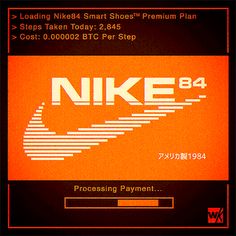 an orange nike shoe advertises the company's new product