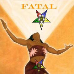 an image of a woman with five pointed stars above her head and the words fatal on it